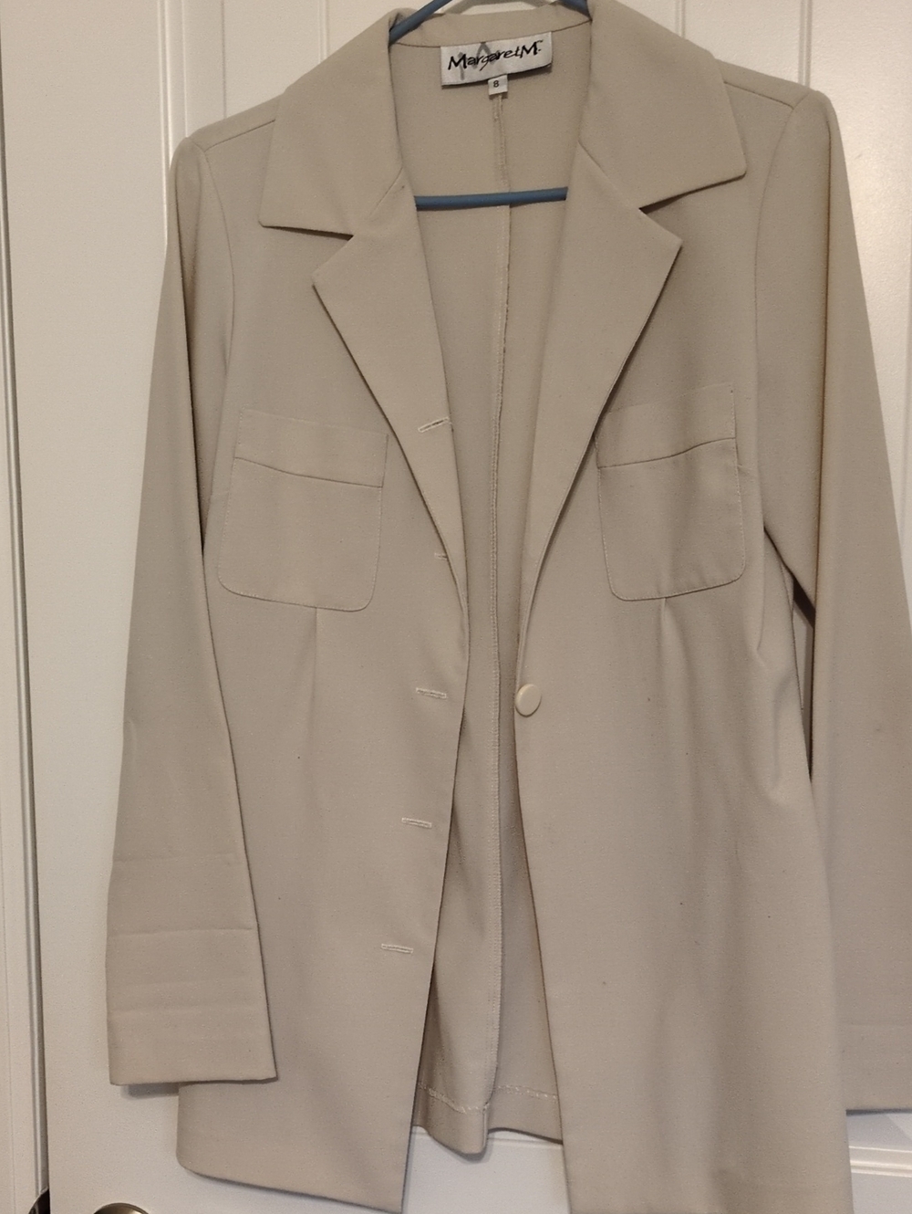 Margaret M Light Cream Single-Button Blazer